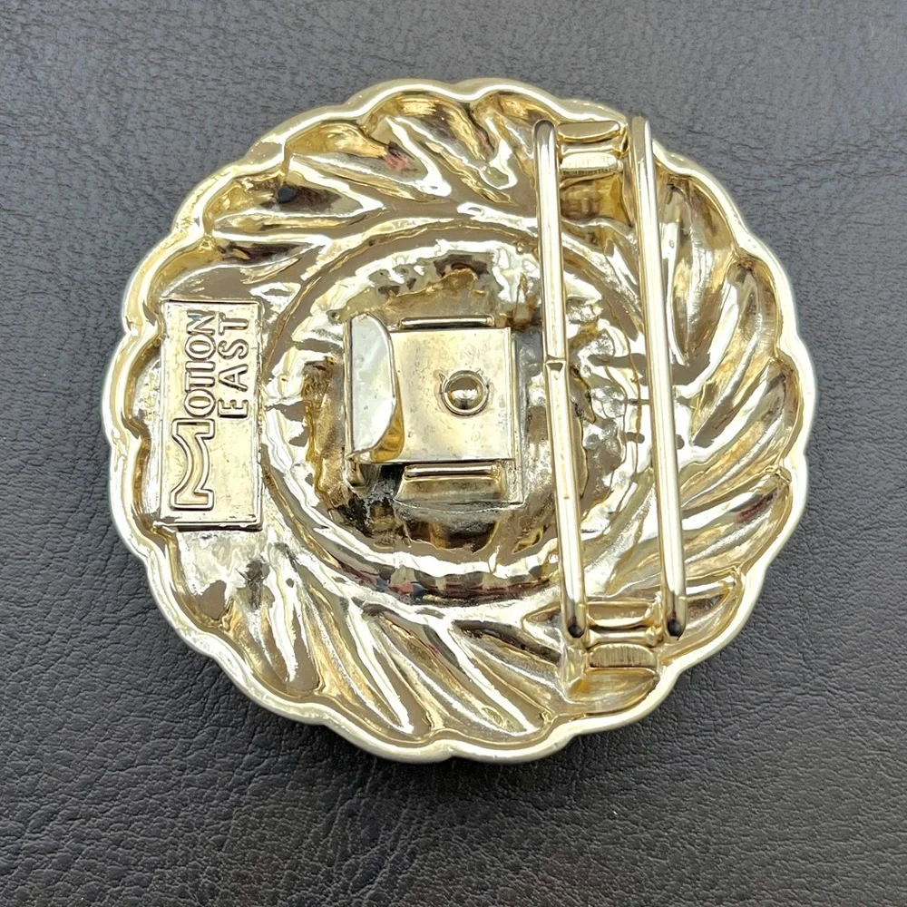 Vintage Motion East Gold Lion Head belt buckle Circa 1975